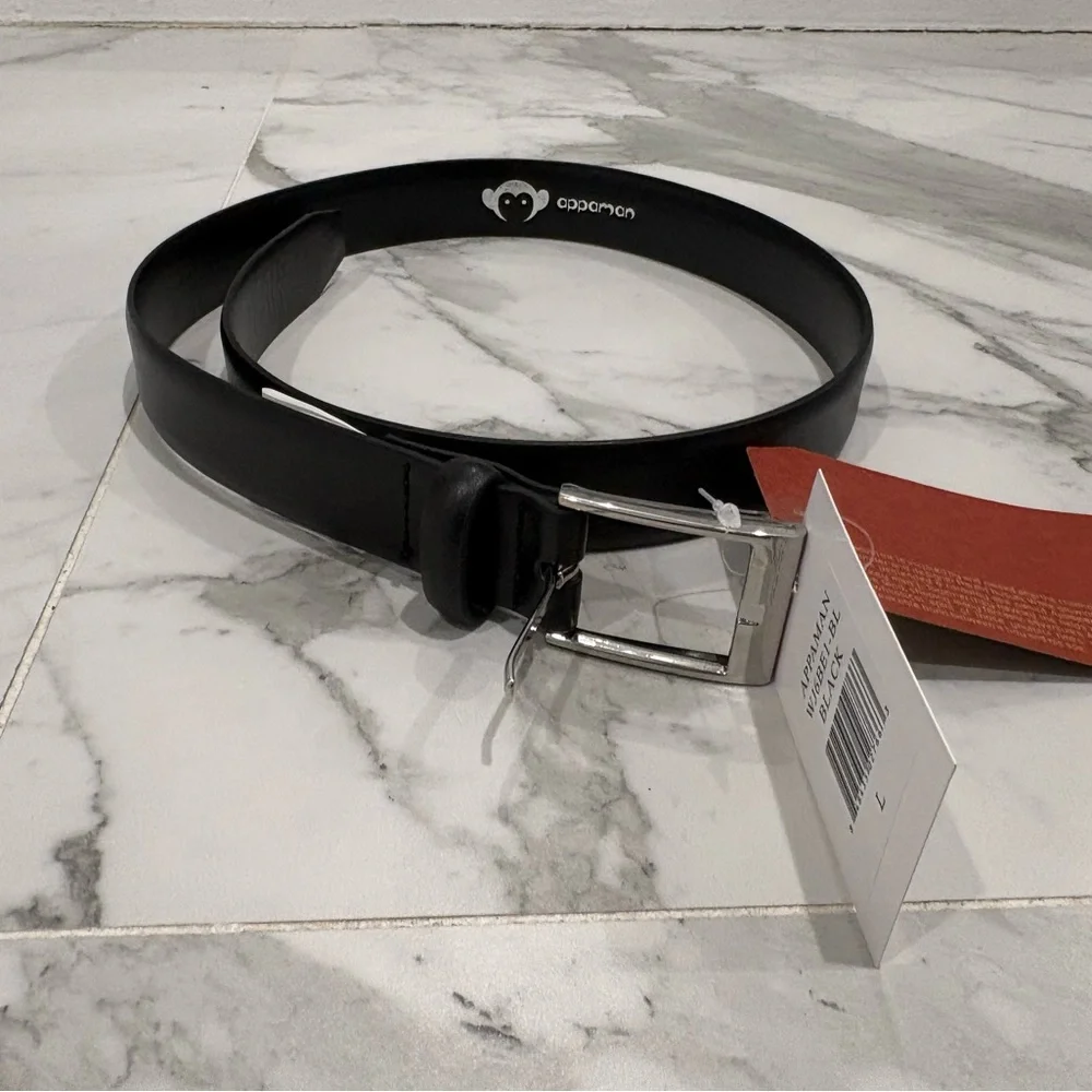 Appaman Black Leather Boys Belt Size L NWT